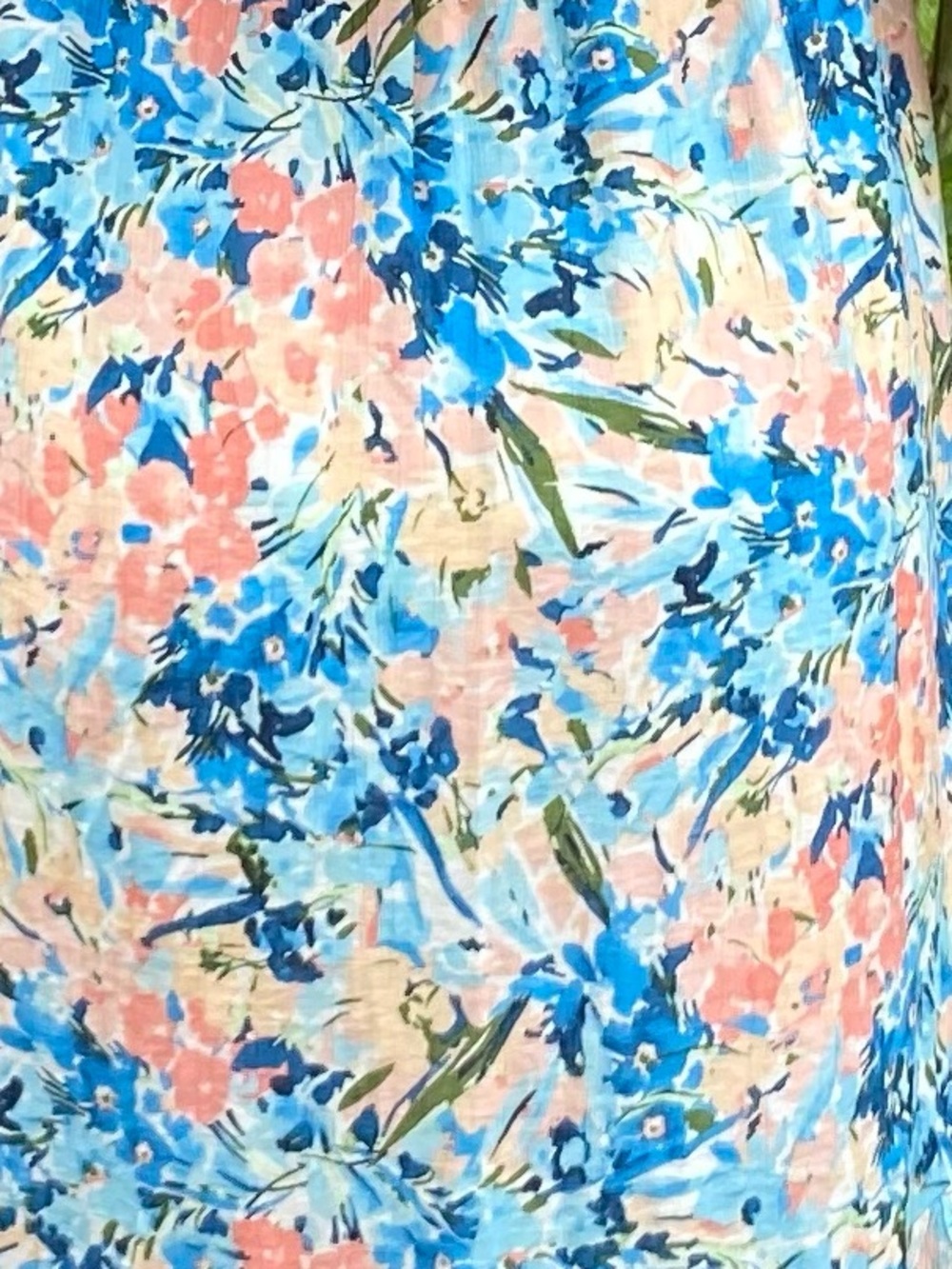 Abercrombie & Fitch Floral Ruffle Maxi Dress in Blue and Peach NWT Size XS - Picture 4 of 15